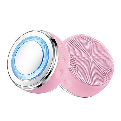 2 in 1 LED Silicone Heating Face Clean Massager